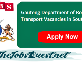 Gauteng Department of Roads and Transport Vacancies