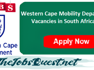 Western Cape Mobility Department Vacancies